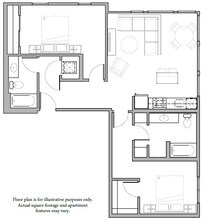 B1 2Bed-2 North N502 floor plan